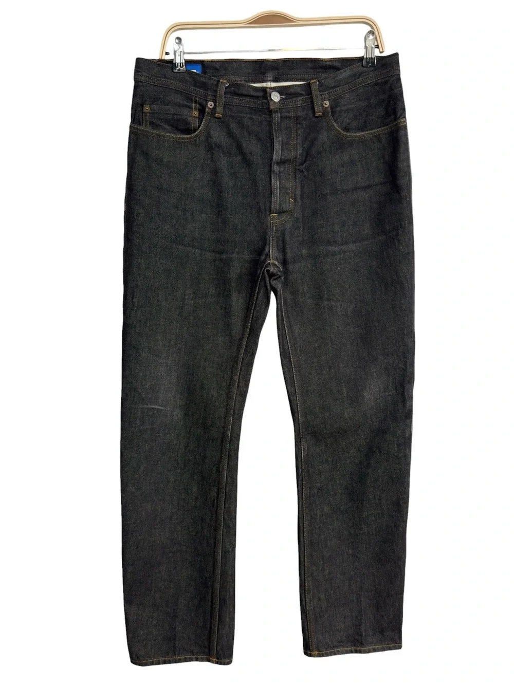 Acne Studios Blå Konst Land Black Straight Leg Jeans Dark Wash 29x32 Jeans Pants